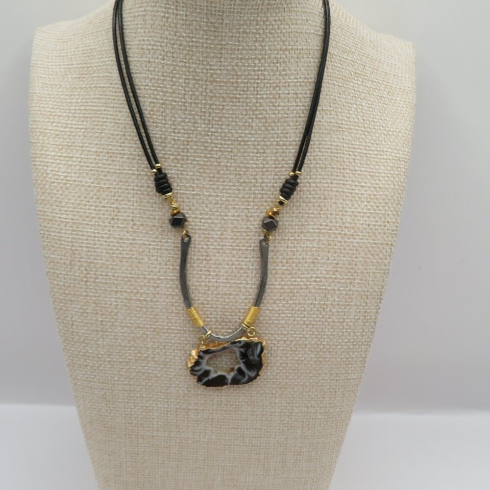 Nakamol Boho Stone Slice Necklace